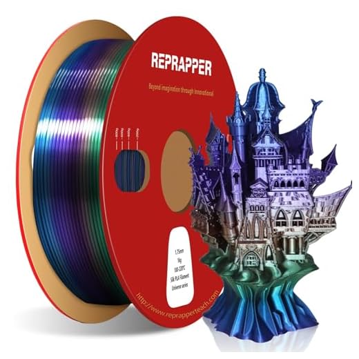⚡ RepRapper Universe Rainbow PLA Filament, Shiny Multicolor Silk PLA 1.75 mm Filament (+-0.03 mm), Sparkle Fast Change Multi-color1 kg 3D Printer Filament for 3D Printer