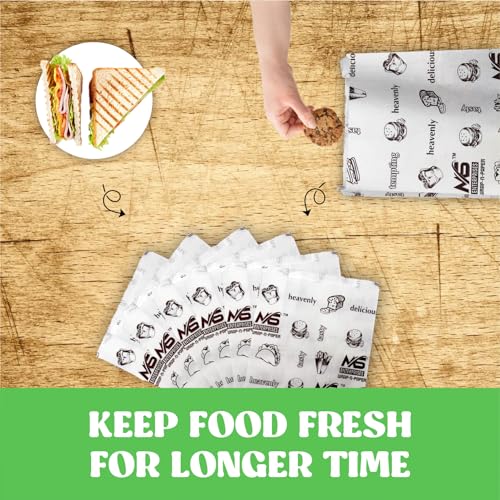 Image of Multi-Purpose Paper Snack Bags with Sealing Stickers | Pack of 4 | 240 Bags, 8x6 Inch Each