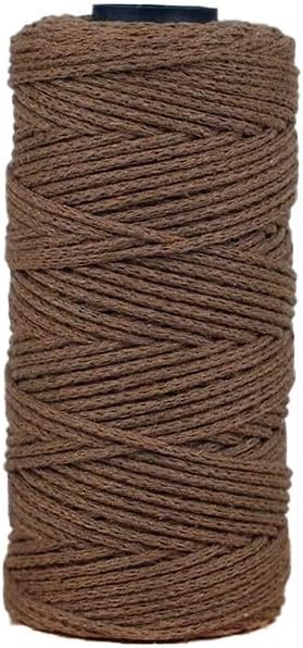 5 Rolls 2mm Hollow Cotton Yarn for Crocheting 2-Ply Cord 150g(15)