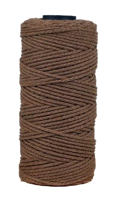 Fil coton creux 2 mm pour paniers et sacs tendance au crochet - 5 rouleaux 150g