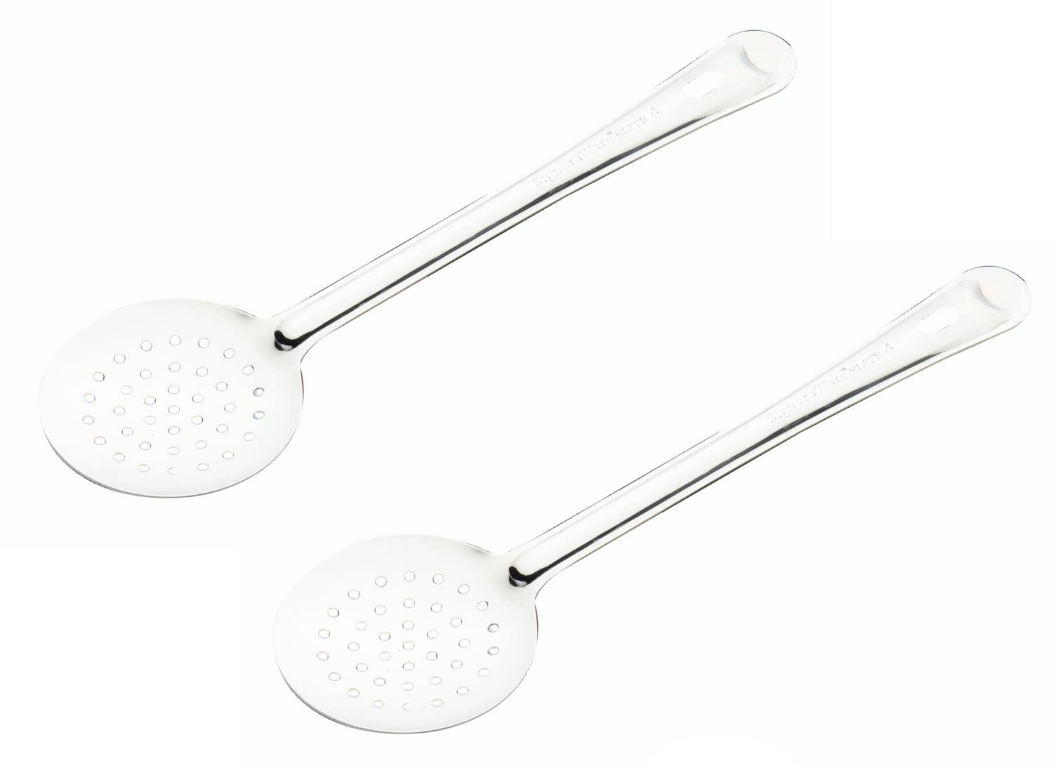 SignoraWare Kitchen Tools Stainless Steel(Food Grade) Heavy Gauge(1.2 MM) Elite Skimmer/Poni/Deep Fry Jhara/Jharni No.7 for Frying and Straining Puris/Nuggets/Rice/Pakodas (Size 45 cm) Set/2