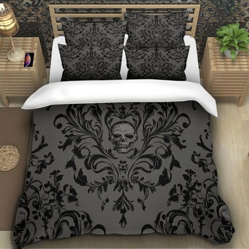 Parure de couette 3 pièces douce et résistante motif floral - 5