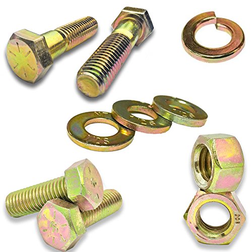 Grade 8 Hex Cap Bolts Screws, Nuts, Flat & Lock Washers Assortment Kit W/ 40 Hole Bin - 2011 Pieces! #TOP6