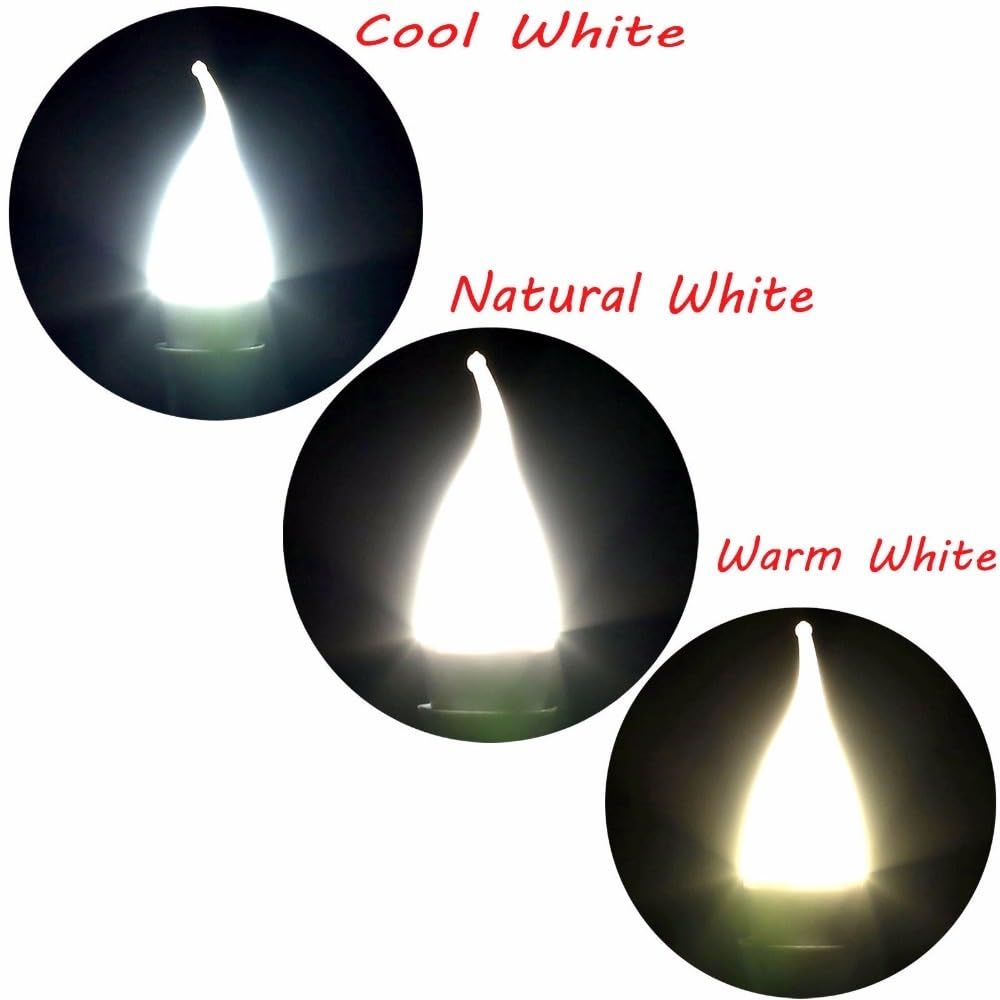 KJXP Lighting, Paquet de 30, ampoules de lustre à flamme LED AC85-265V 3W E14 B22 E27 ampoule 2835SMD lampe à bougie(Cold White,E14 AC220V)
