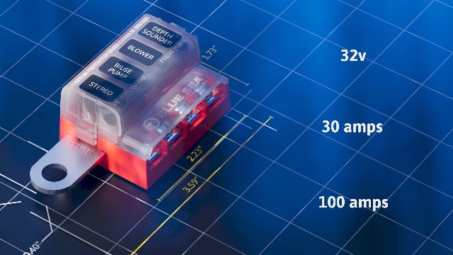 Image of Blue Sea Systems ST Blade Fuse Block, 6 Circuits with Negative Bus