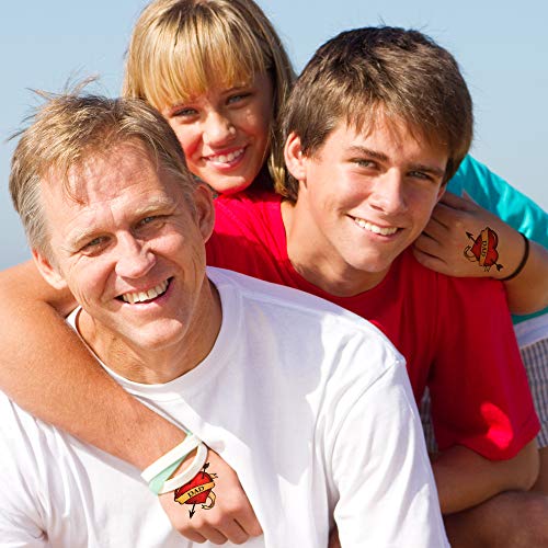 Dad Heart Temporary Tattoos | 10-Pack | Fathers Day June 18 | Skin Safe | Made In The Usa | Removable #TOP3