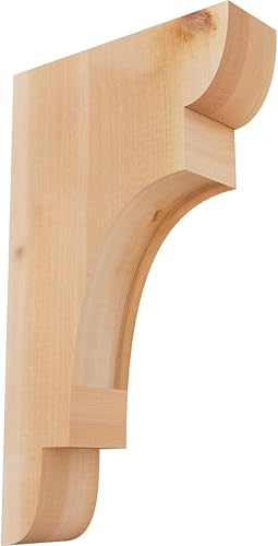 Miniatura 50 de Ekena Millwork COR04X12X12NEB00RWR 4 pulgadas de ancho x 12 pulgadas de profundidad x 12 pulgadas de alto New Brighton Rough Sawn Corbel, cedro rojo