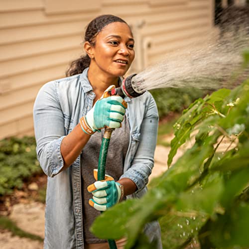 Wells Lamont Women's Hydrahyde Water-Resistant Leather Palm Hybrid Work Gardening Gloves, Medium (3250M), Blue #TOP6