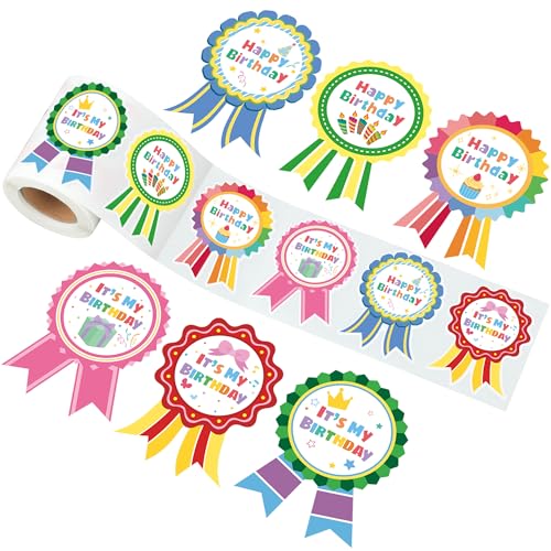 240 PCS Happy Birthday Badge Stickers Roll Colorful Its My Birthday Badge Sticker for Kids Self-Adhesive Birthdays Badges Label Stickers for Home School Classroom Gift Decals Party Favors Supplies