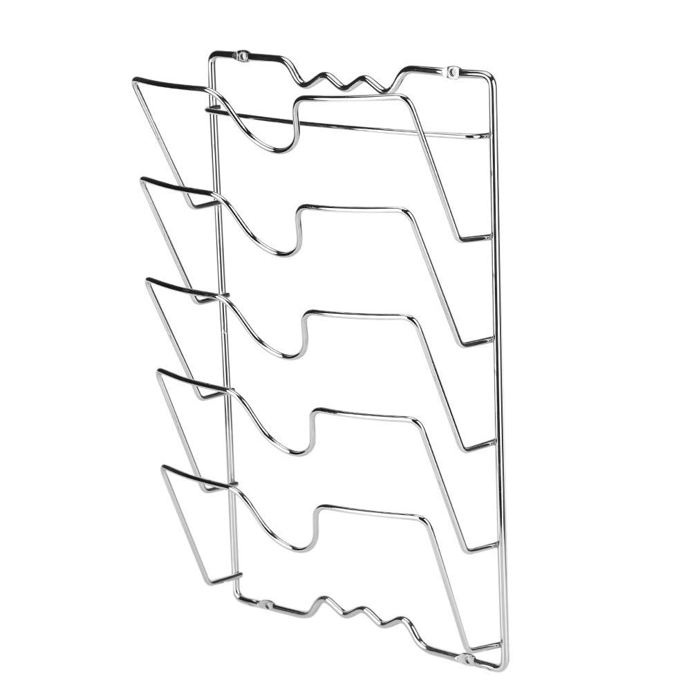 Estink Support Mural pour Couvercles de Casseroles, 5 Niveaux, 5 Compartiments, pour Porte d'Armoire/Mur, 40,7 x 25,7 x 7,5 cm