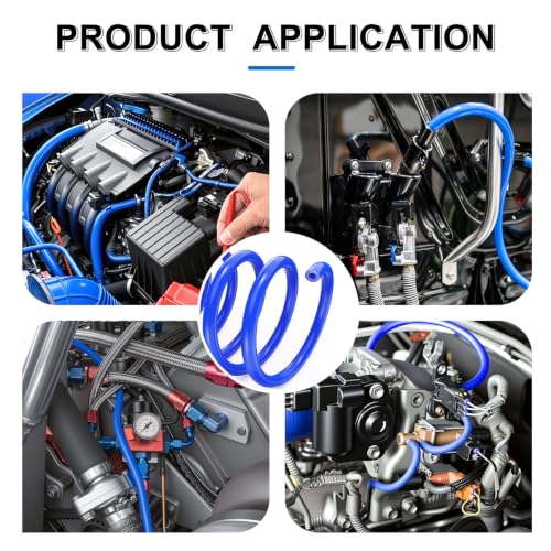 Image of Tnisesm 170Pcs Vacuum Line Kit, 10Ft Blue Vacuum Hose Automotive with Vacuum Line Connectors& Clamps, High Performance Silicone Hose line Kit for Variety Car Piping System Replacement Vacuum Hoses