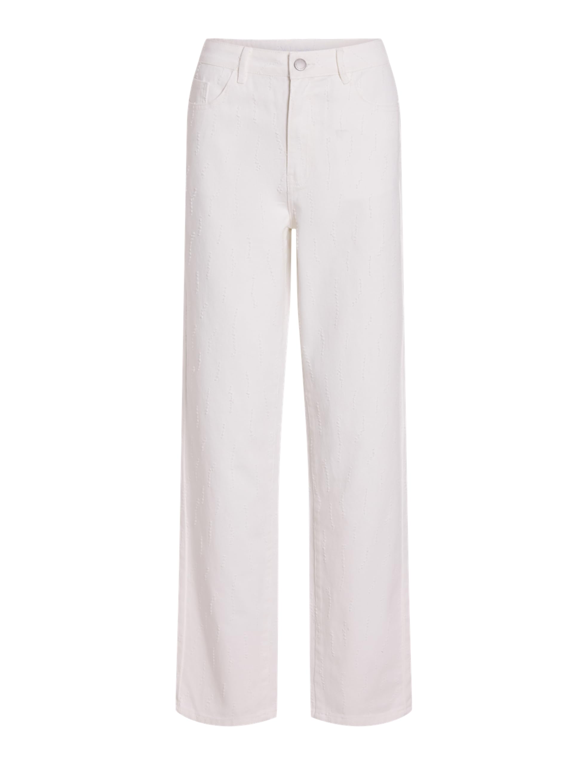 Vila Women's Vikelly Hw Straight Jeans White-018, White (White Denim), 14