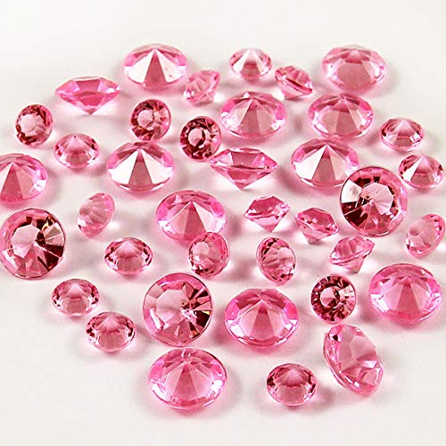 Manshui 1000 Piezas 10mm Rosado de Cristal acrílico Diamantes Mesa de Confeti, Floreros Rellenos de Perlas Decoración (Rosado, 10mm)