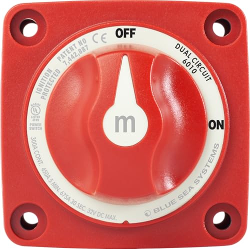 Image of Blue Sea Systems Mini Dual Circuit Battery Switch, Red, 6010 m‑Series