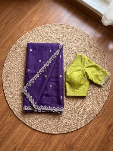 Image of Women's Chiffon Saree with Unstitched Blouse Piece