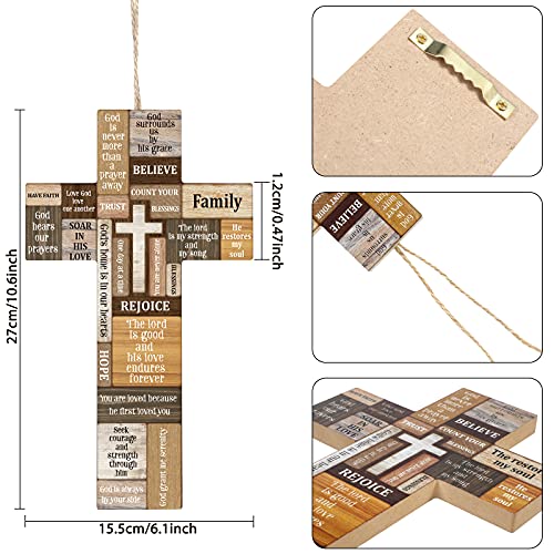 Jetec JETEC-1649 Christians Cross Wall Decor Faith Biblical Verse Wooden Crosses Table Centerpieces Farmhouse Wall Sign thumb #6