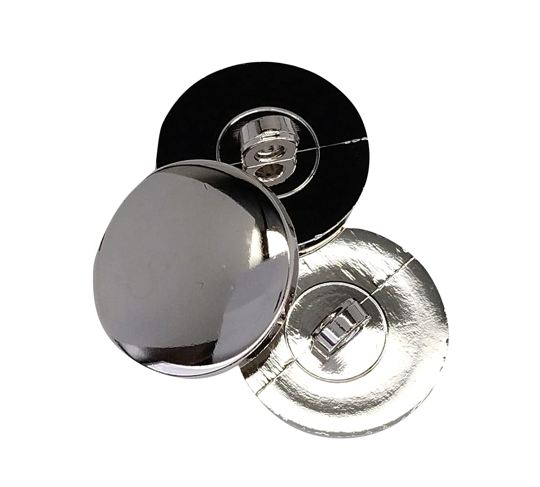 Botiboton SL Buttons - Flat And Shiny - Made And Shipped From Spain (Silver, 20 mm)