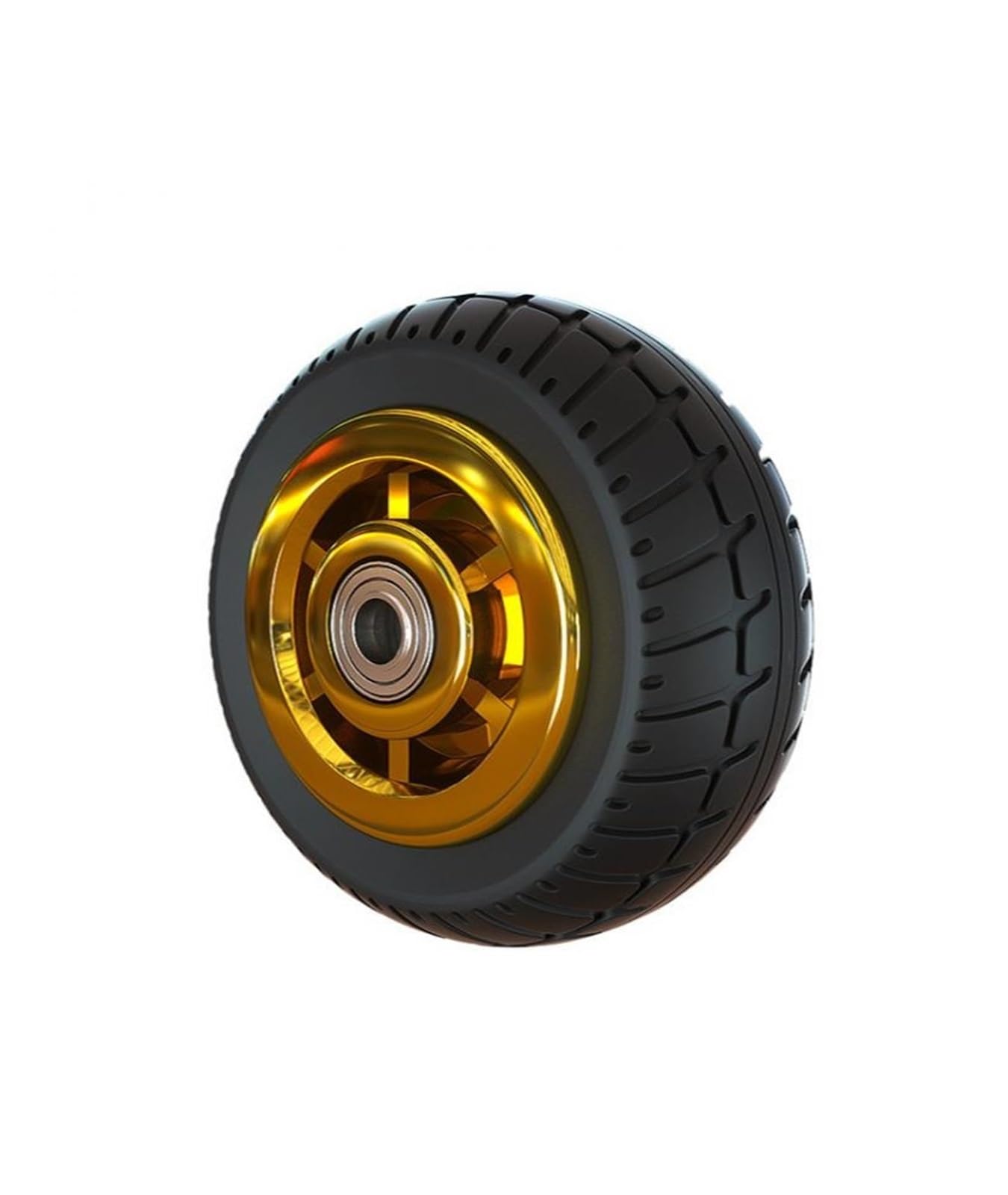 MXXDMOPD 1 Piece 5 inch Rubber Medium Size casters Gold Plated/TPR Silent Wheels Universal Trolley Industrial Trailer Single