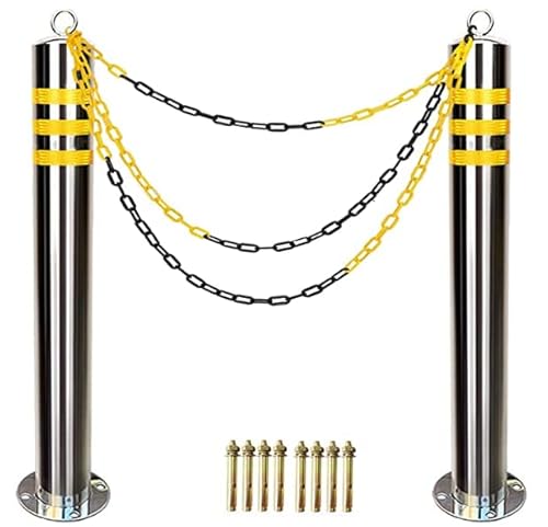 Cygjsyea Steel Bollards,Safety Bollard,Bollard With Chains, 2Pk Safety Bollard #TOP17