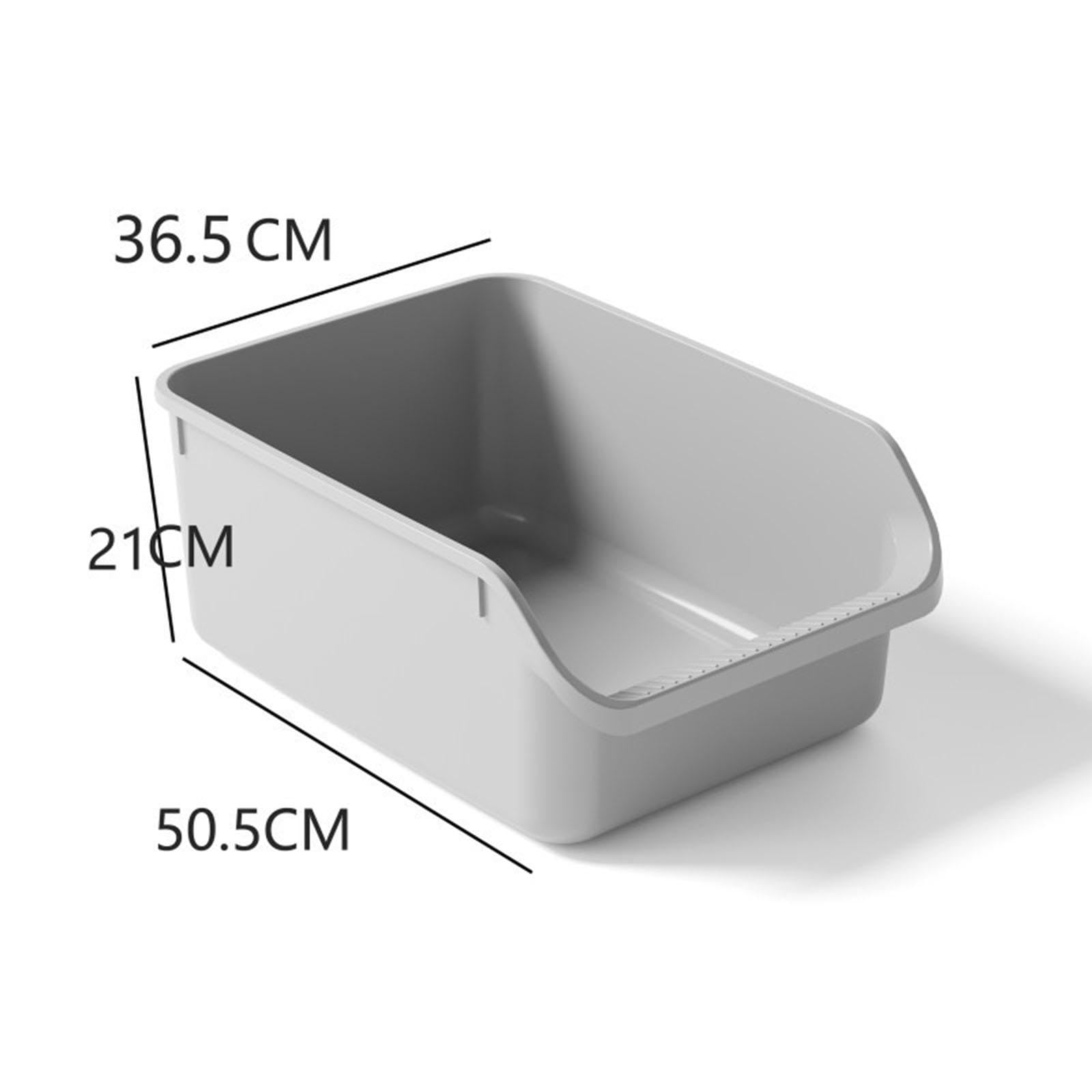 Milageto Caja de Arena para Gatos con Tapa Abierta, Bandeja de Arena Semicerrada, Bandeja de Arena para Gatos Fácil de, Arenero para Mascotas con T, Gris