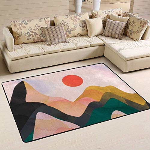 Tapis de sol en velours très doux CHEHONG rouge soleil décoration maison - 6
