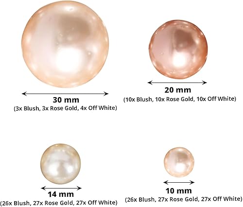 Miniatura 3 de Efavormart - Juego de 200 cuentas de perlas de imitación brillantes, color oro rosa y blanco hueso, sin agujeros, para manualidades