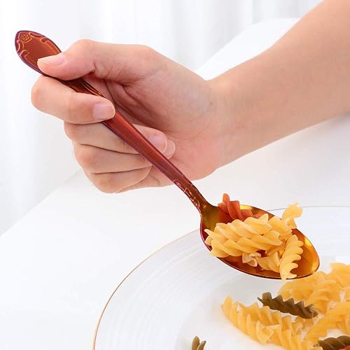 Miniatura 9 de Juego de 12 cucharas de café, mini cucharas de café expreso de acero inoxidable para postre, té, aperitivo, 4.6 pulgadas, degradado dorado