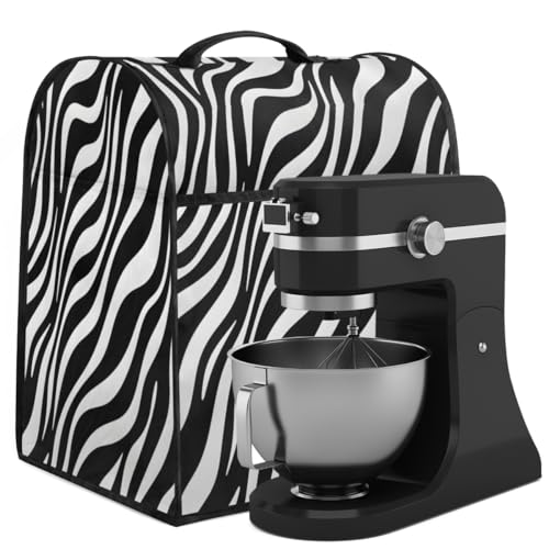 Coffee Maker Cover Zebra Pattern Kitchen Appliance Covers Small Appliance Covers Blender Cover Juicer Cover Dust Covers for Kitchen Appliances with Top Handle and Pockets,Washable,C468