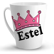 Makoroni - Estel Female Name - 12 Oz. Unique Ceramic Coffee Cup, LATTE MUG