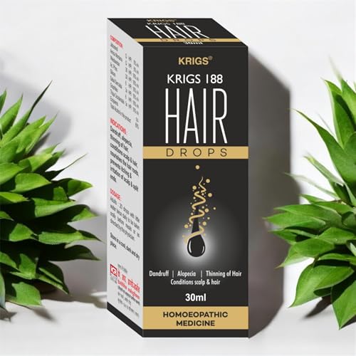 KRIG'S 188 Hair Drops Homeopathic 30ml (Pack of 2 Bottles)