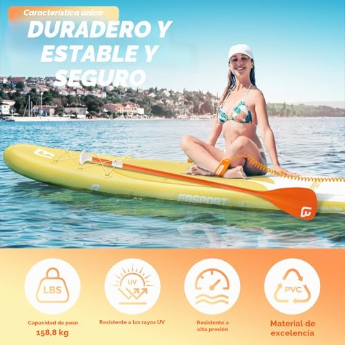Miniatura 3 de Fbsport Tabla De Paddle Surf Hinchable Padel Surf Paddle Board Sup 335x84x15 Cm Adultos Y Jóvenes Con Paleta Ajustable, Mochila, Bomba, Aleta Removible - Lagos, Ríos, Mar