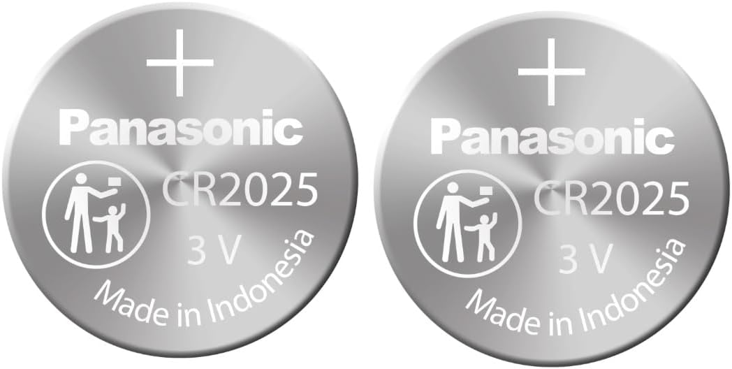 Panasonic CR2025 3V Lithium Coin Battery, Pack of 2