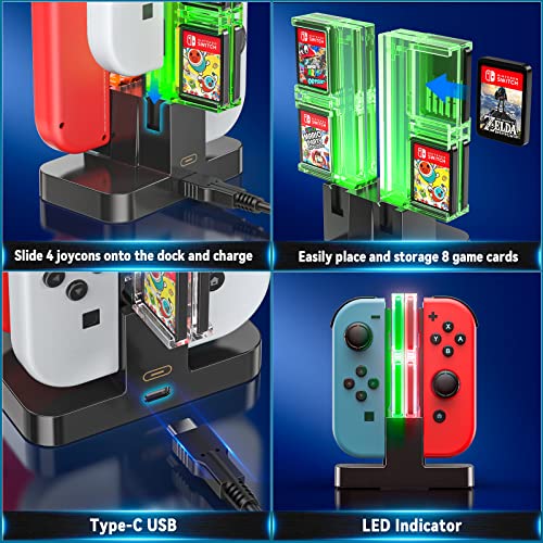 Switch Controller Charger for Joycons, Charging Dock Station with
