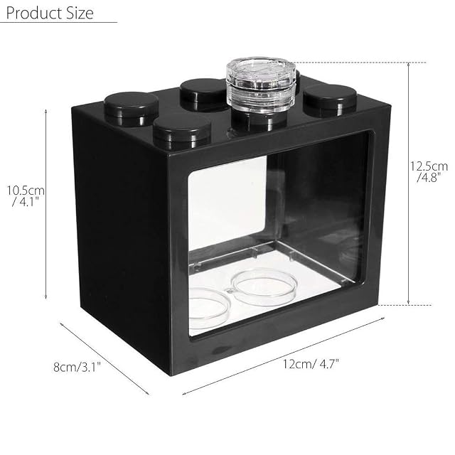 Foto 6 de 7 de ZANGAO Mini Peces de Acuario Tanque de luz LED Lámpara Caja Betta RSS Escritorio Decoración Baby Fish…