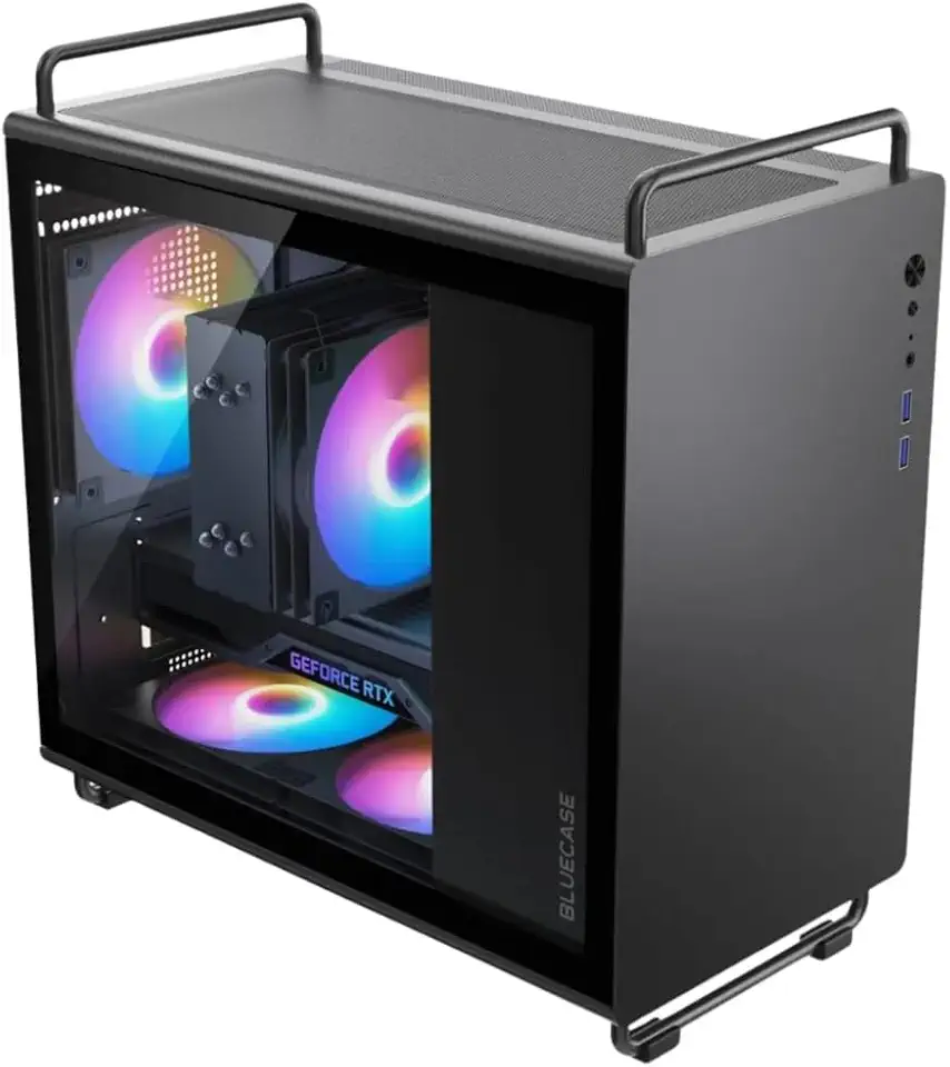 Gabinete Gamer Bluecase BG-056 Tiny Preto – Vidro Temperado, USB 3.0, Micro-ATX/Mini-ITX, Sem Fonte e Cooler
