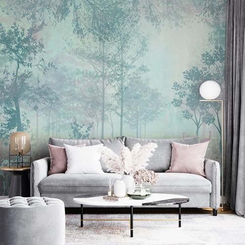 Forest Landscape Fresco Wall Mural - Nature Scene Wallpaper Peel and Stick Removable Wallpaper - Self Adhesive Wall Mural for Bedroom Living Room Home