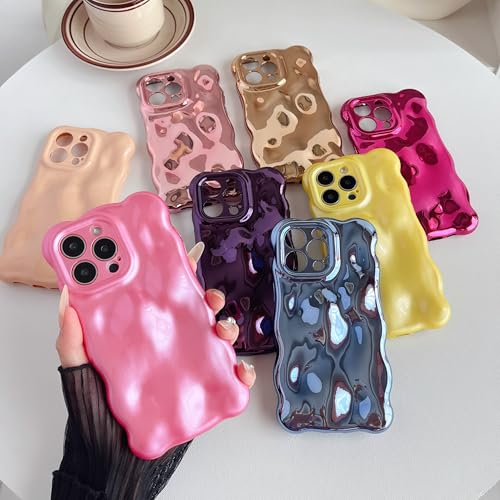 Coque iPhone 15 Pro Max antichoc design vagues doré plaqué