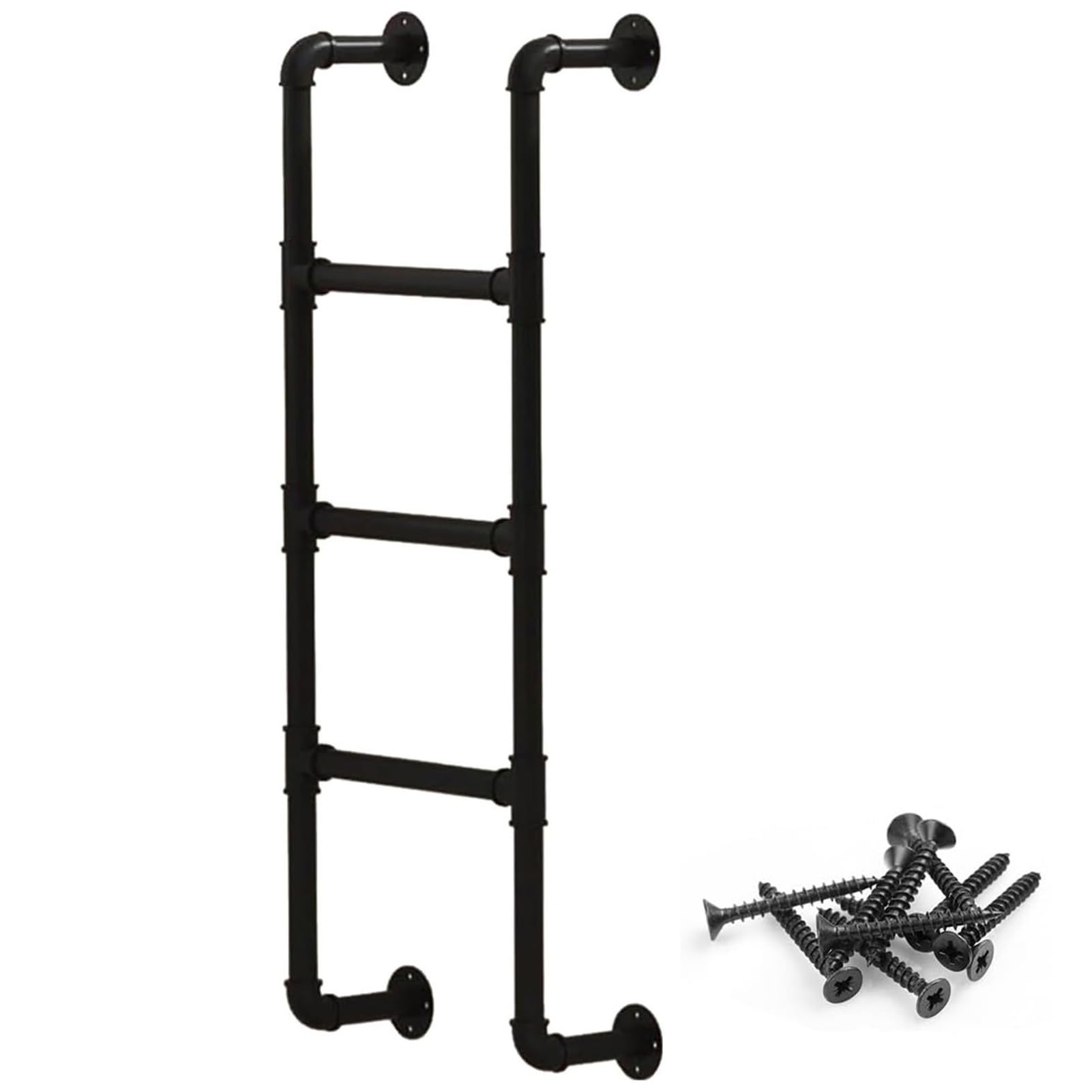 Escalera de seguridad de 260 cm con herrajes de montaje para literas y lofts
