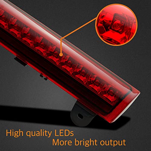 Image of Third 3rd Brake Light, LED High Mount Stop Light Replacement for 2000 2001 2002 2003 2004 2005 2006 Chevy Tahoe Suburban /GMC Yukon XL Denali, Rear Center Cab Roof Tail Lamp, Red Lens