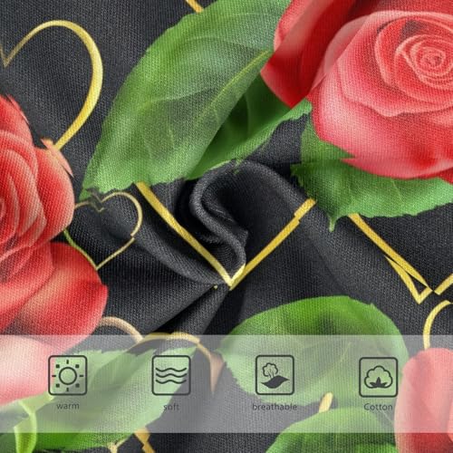 Fun Print Toddler Underwear Floral 2t Cotton Panties for Girl Red Roses Green Leaves Black Briefs Kids Undies3