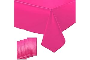 Pink Party Tablecloth - Set of 4 Hot Pink Disposable Party Tablecloths