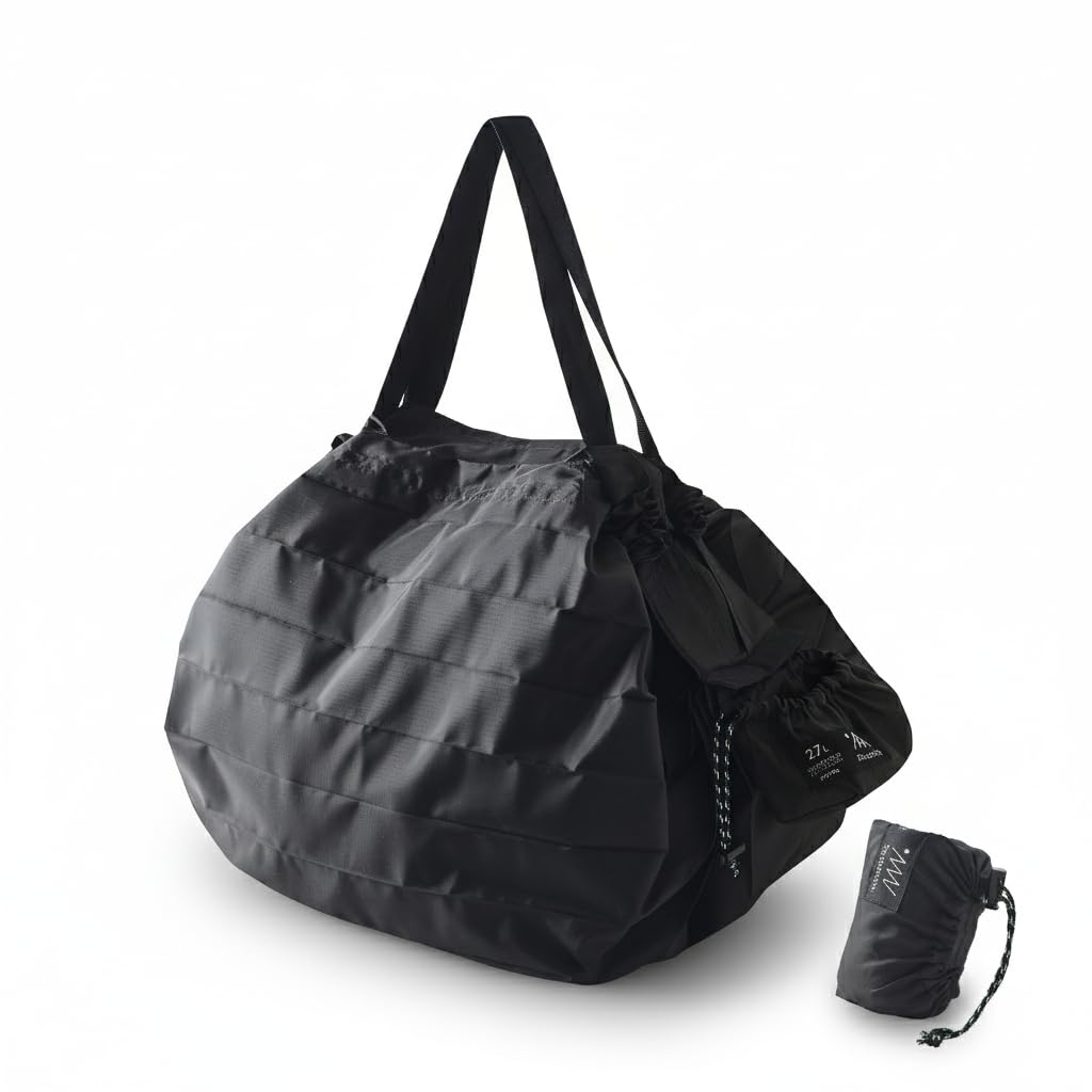 Shupatto S502BK Packable Bag (6.7 gal (27 L) / Black), Zippered, Outdoor, Eco Bag, Foldable, Large Capacity, Leisure Bag, Register Bag : Clothing, Shoes & Jewelry