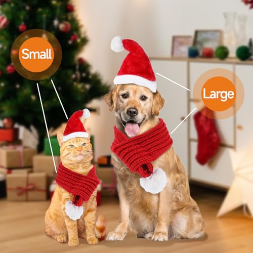 Gorro y Bufanda de Santa para Perros y Gatos L miniatura 5