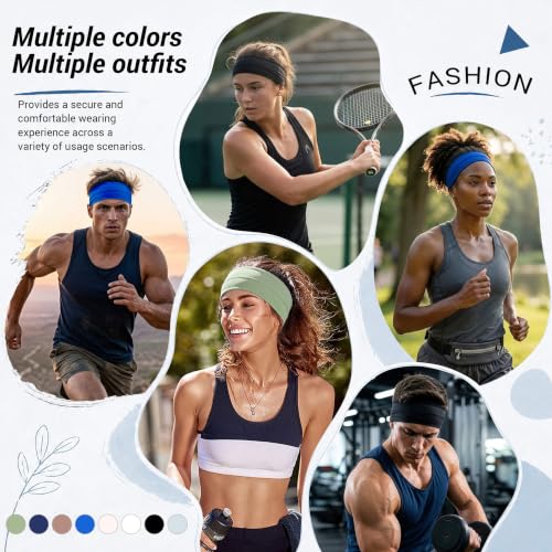 Image of DRESHOW Sport Headbands for Women Non-Slip Sweat Wicking Headband Cooling Sweatband for Outdoor Sports Unisex Workout Hair Bands for Running Fitness Yoga Cycling