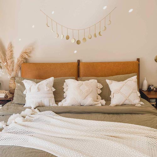 Dylan N Duke 55" Large Moon Phase Wall Hanging/Boho Wall Decor/Moon Decor/Moon Garland/Bohemian Wall Decoration/Handmade Hammered Finish/Aesthetic Decoration For Bedroom Living Room Office Nursery / #TOP6