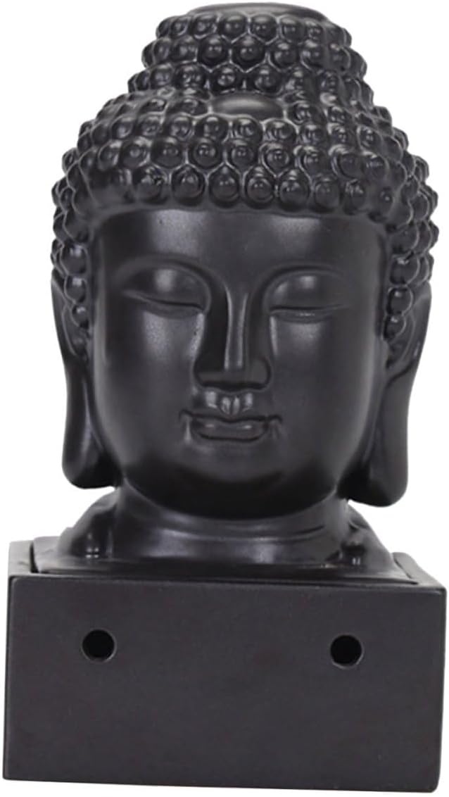 Buddha Shape Incense Holder Ceramic Censer Burner Black Desktop Incense Burner for Home Fragrance Indoor Aromatherapy Decor