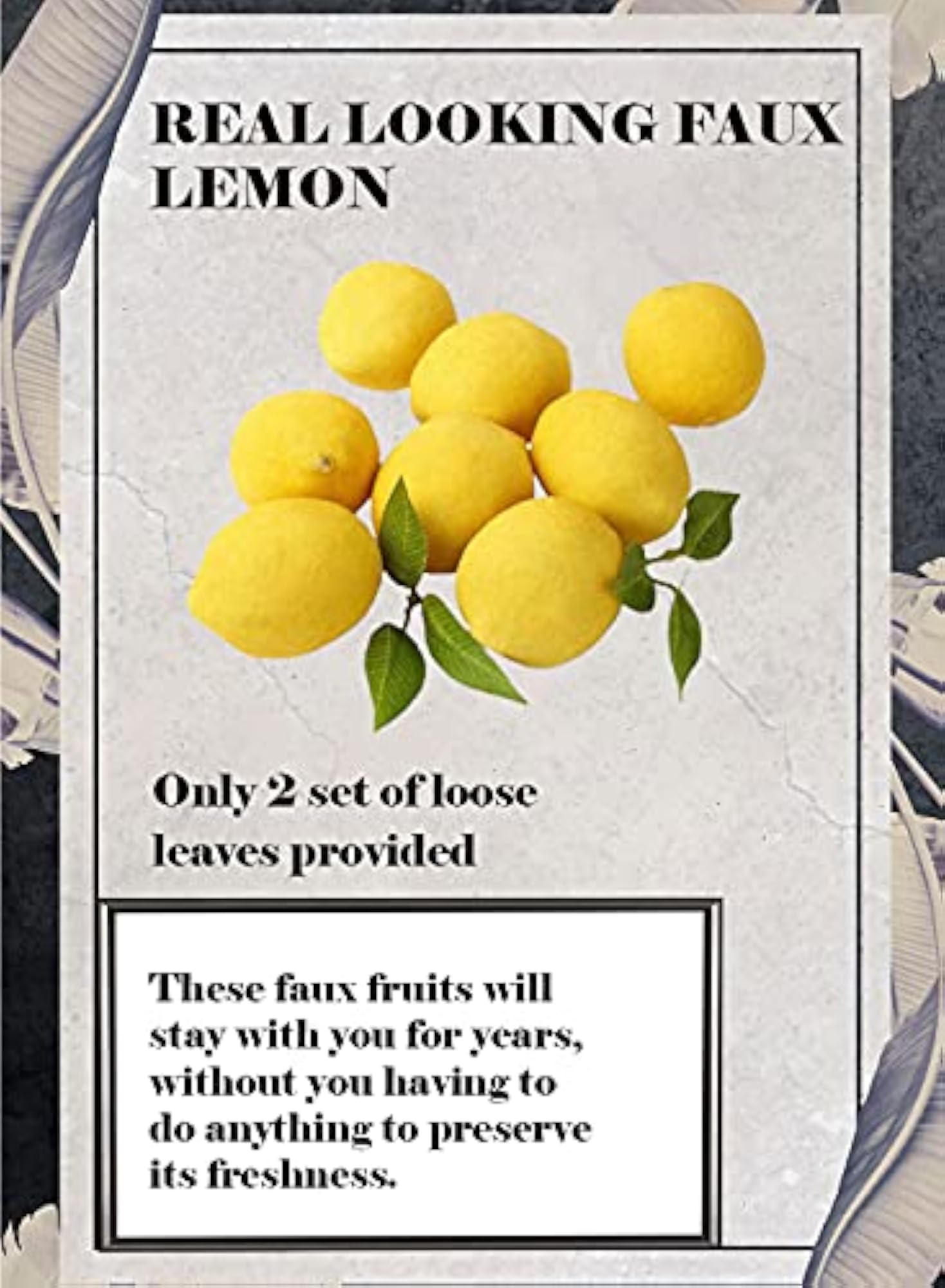 Decorative Real-Looking Lemons, Faux Fruit Display