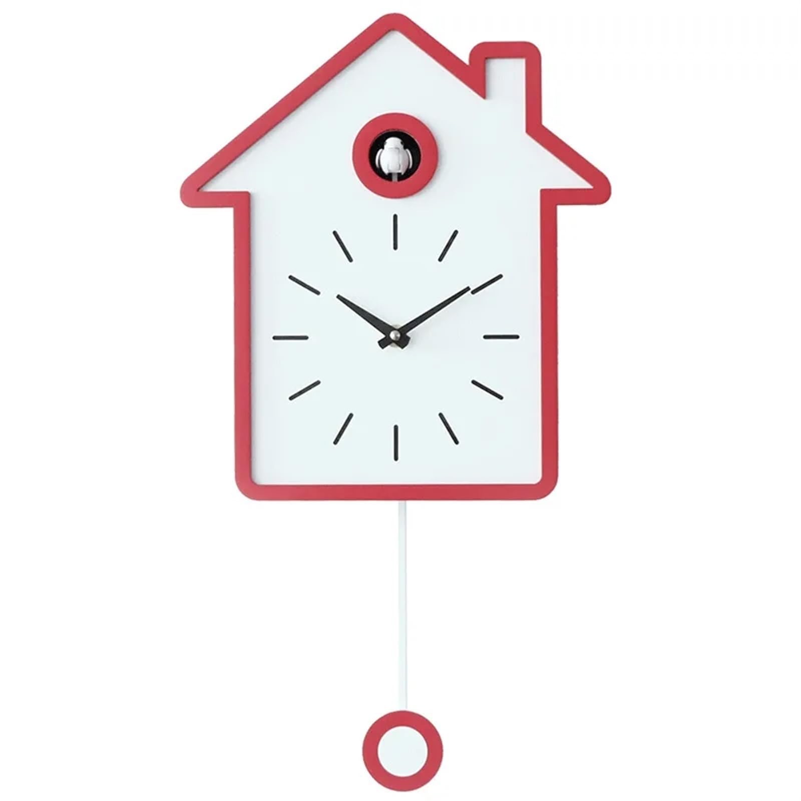 SNGUOQ Cuckoo Clock Pendulum Wall Silent Watches Luxury Birds Mechanism Clocks Home Decor Living Room Decoration Gift For Bedroom Office(Red)