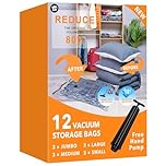 GONGSHI Vacuum Storage Bags (3 x Jumbo, 3 x Large, 3 x Medium, 3 x Small), Space Saver Sealer Compression Bags with Travel Hand Pump