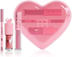 Kit Love Fran Conjunto de Gloss e Lápis Labial para Realce dos Lábios, Brilho Atraente